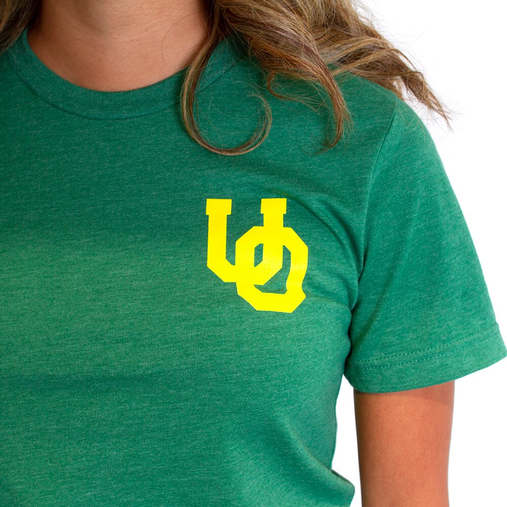 Ducks Spirit, Summit, Green, Crew Neck, Women, Map of Streets, Campus, T-Shirt, 717837